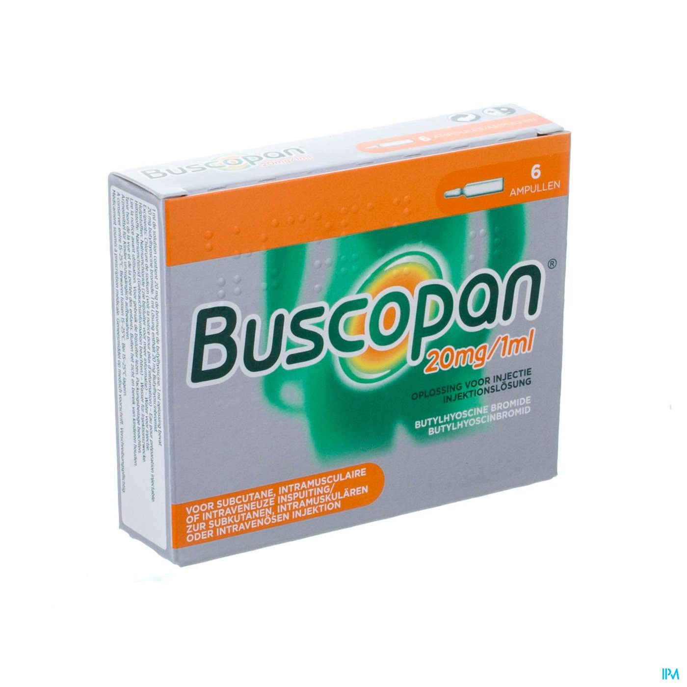 Buscopan Amp 6 X 20mg/1ml packshot