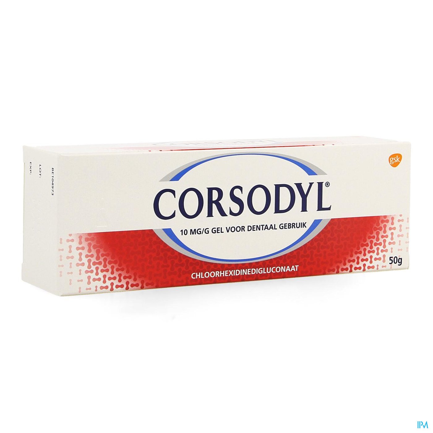 Corsodyl 10mg/g Tandgel Tube 50g packshot