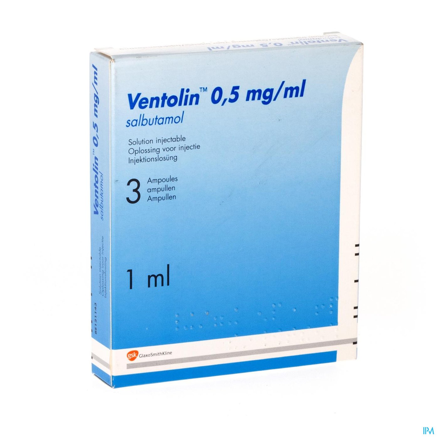 Ventolin Amp Inj 3 X 0,5mg/1ml