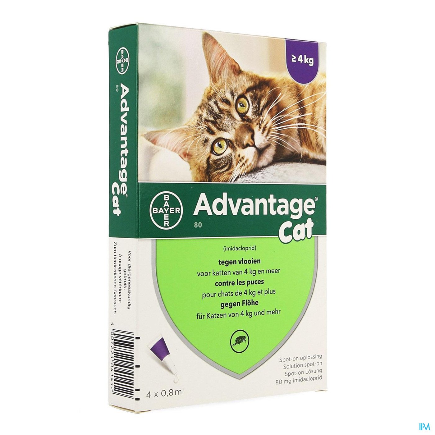 Advantage 80 Katten >4kg 4x0,8ml packshot