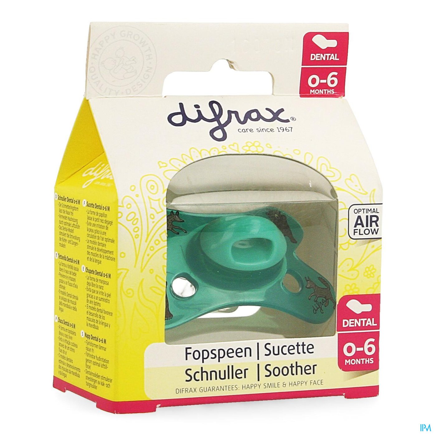 Difrax Fopspeen Sil Mini-dental 0-6m 799 packshot