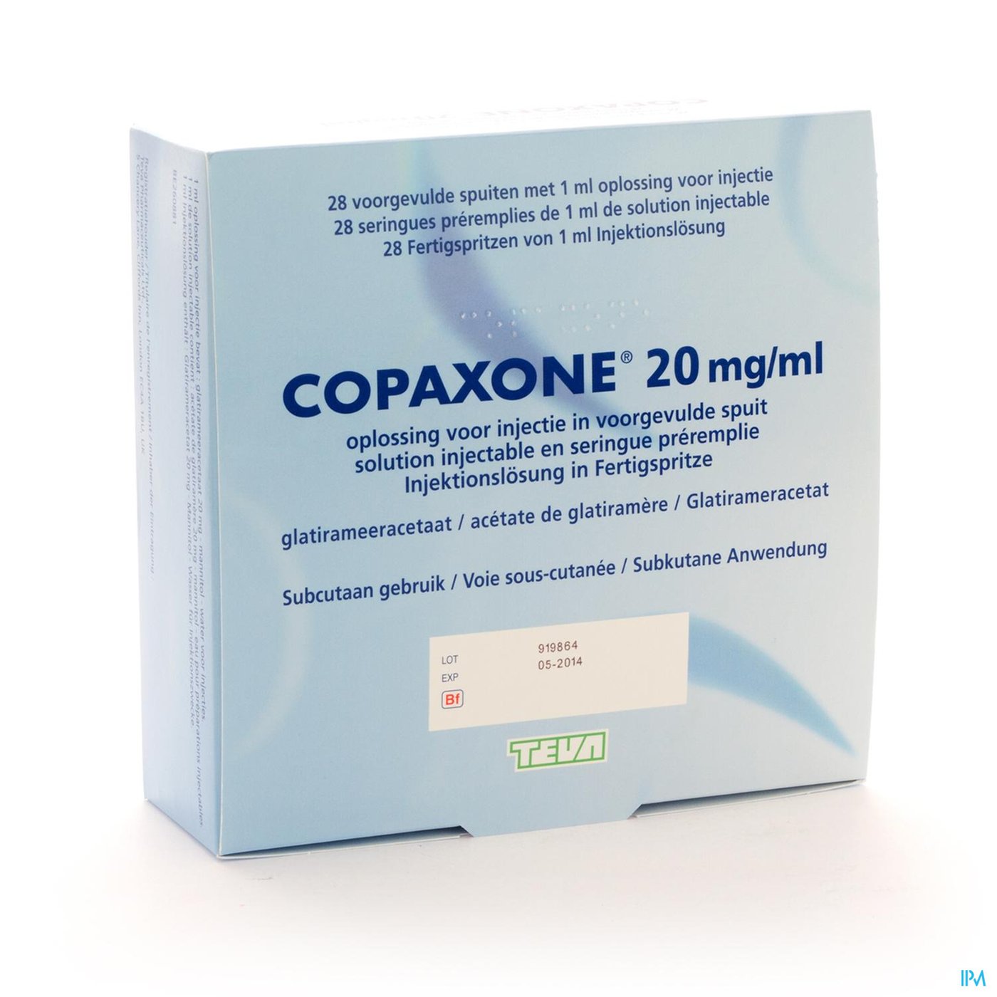 Copaxone 20mg/ml Opl Inj Voorgevulde Spuit 28 packshot