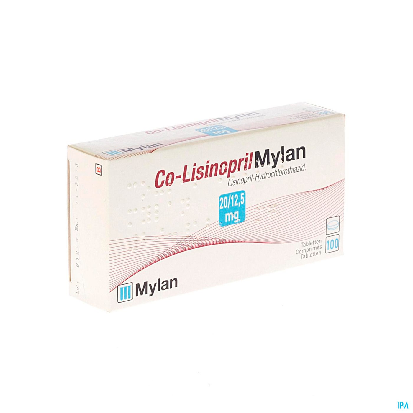 Co Lisinopril Mylan 20/12,5mg Comp 100