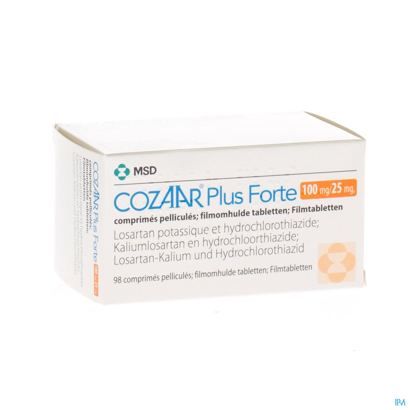 Cozaar Plus Forte 100mg/25mg Comp 98x100mg/25mg packshot