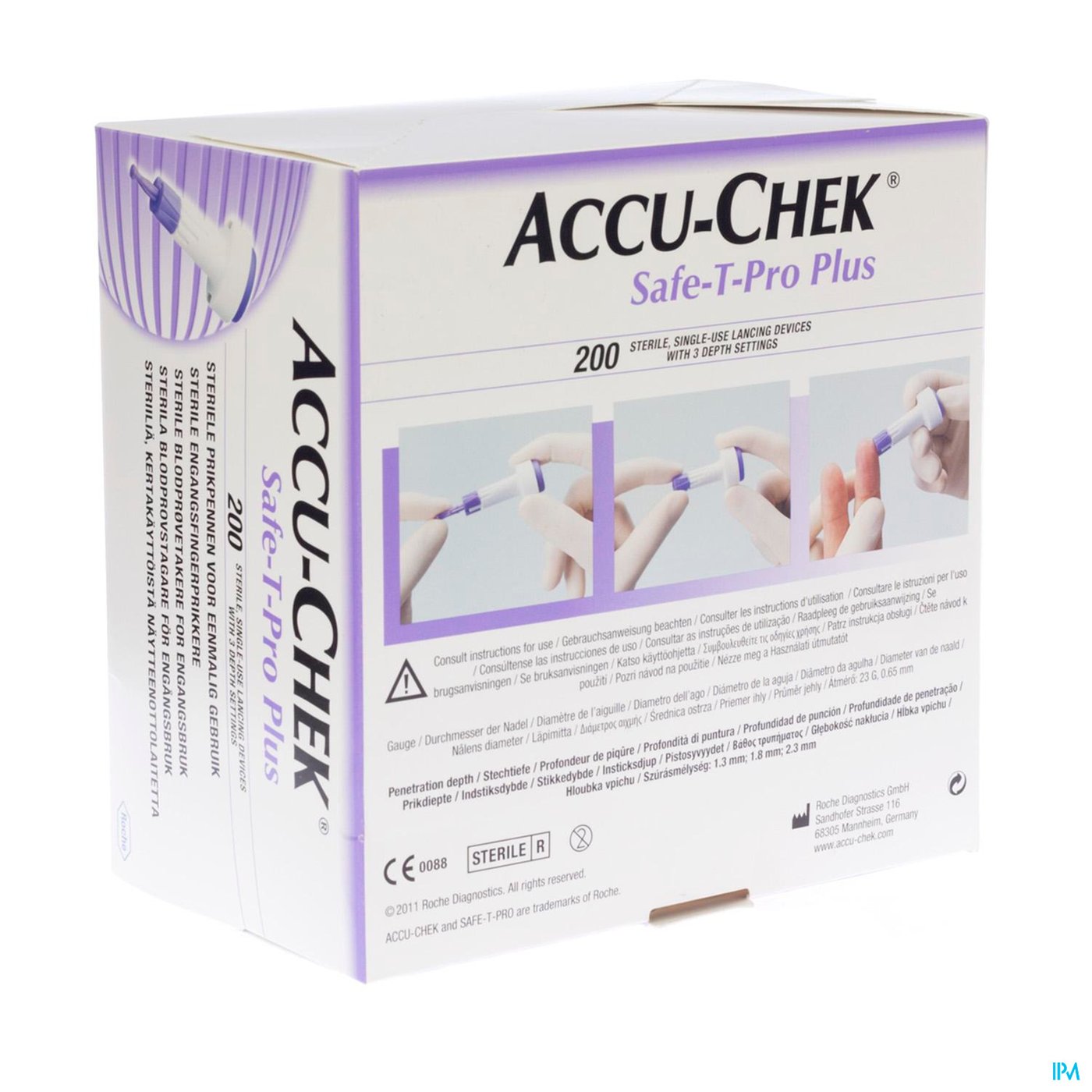 Accu Chek Safe T Pro Plus Steriel Wegwerp 200 packshot