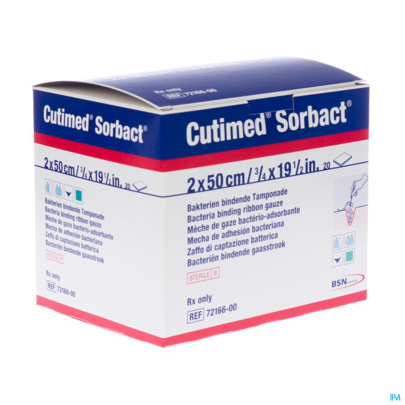 Cutimed Sorbact Gaasstrook 2x50cm 20 7216600 packshot