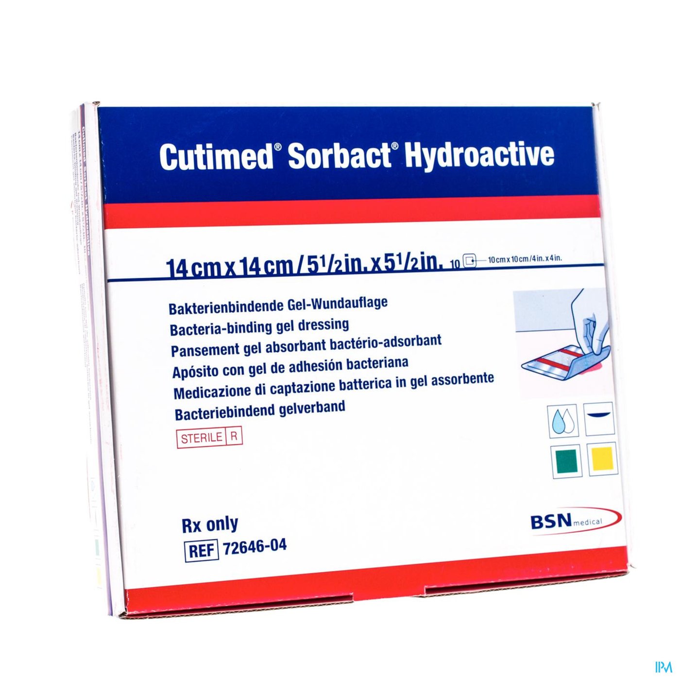 Cutimed Sorbact Hydroactive 14x14,0cm 10 7264604 packshot