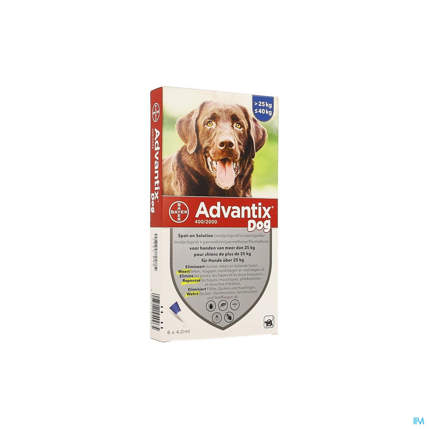 Advantix 400/2000 Honden 25<40kg Fl 6x4,0ml packshot
