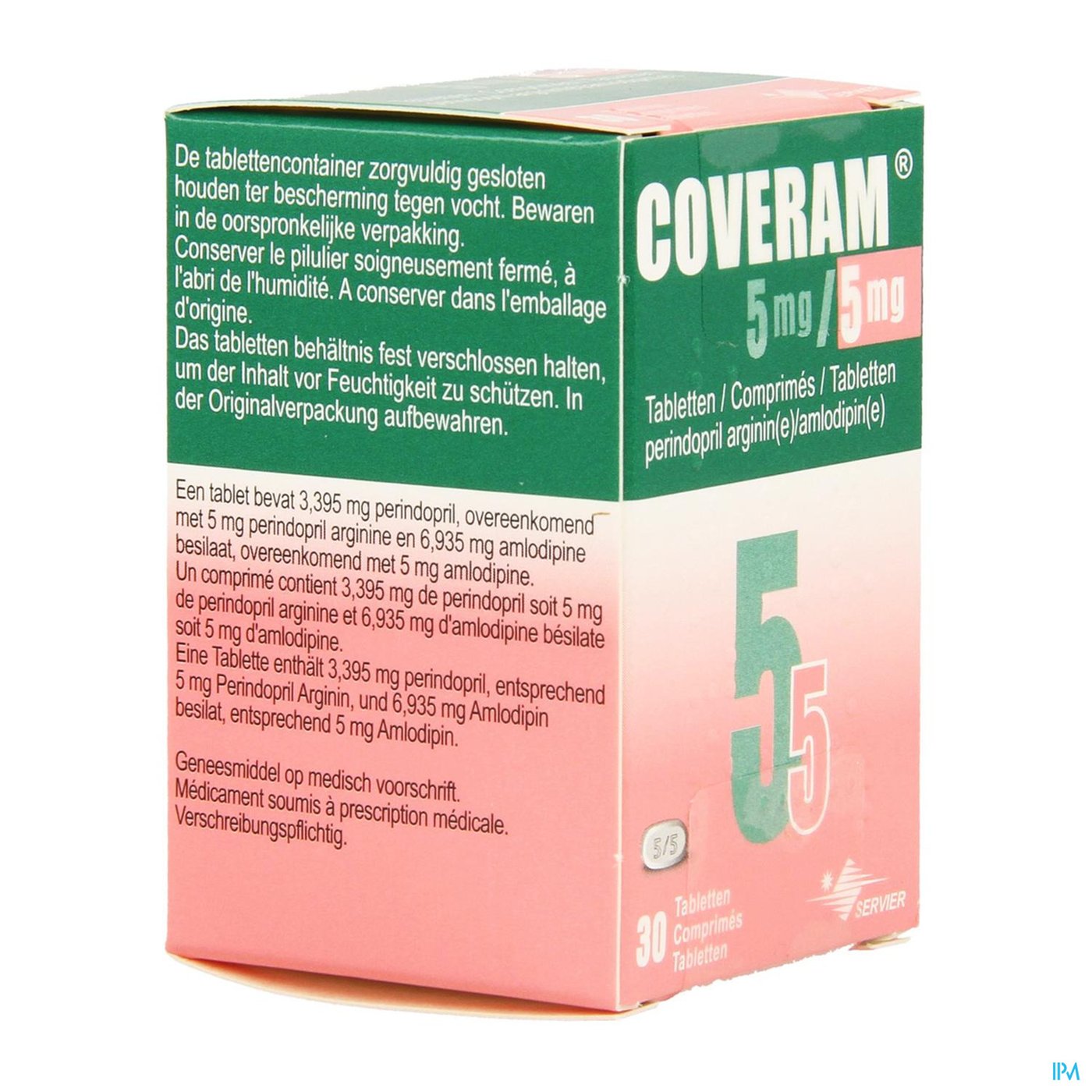 Coveram 5mg/ 5mg Impexeco Comp 30 Pip packshot