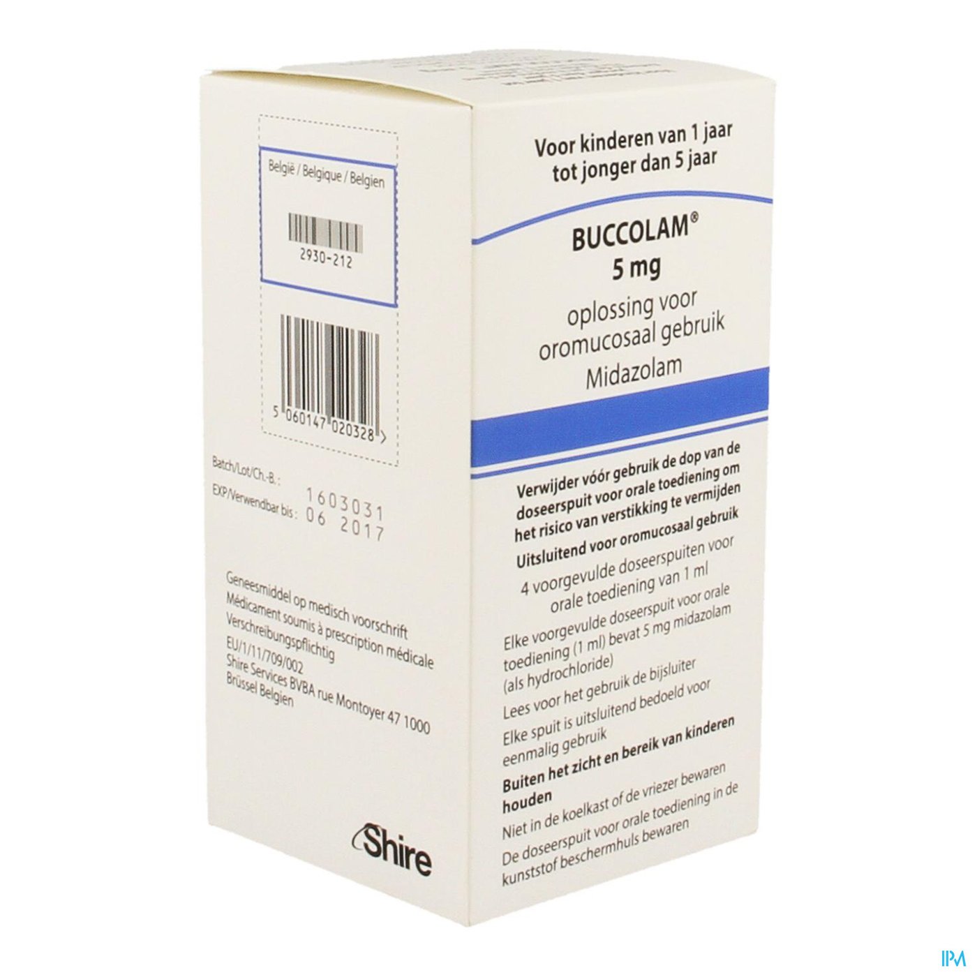 Buccolam 5,0mg Or Opl 4 Voorgev Dos Spuit 1,0ml packshot