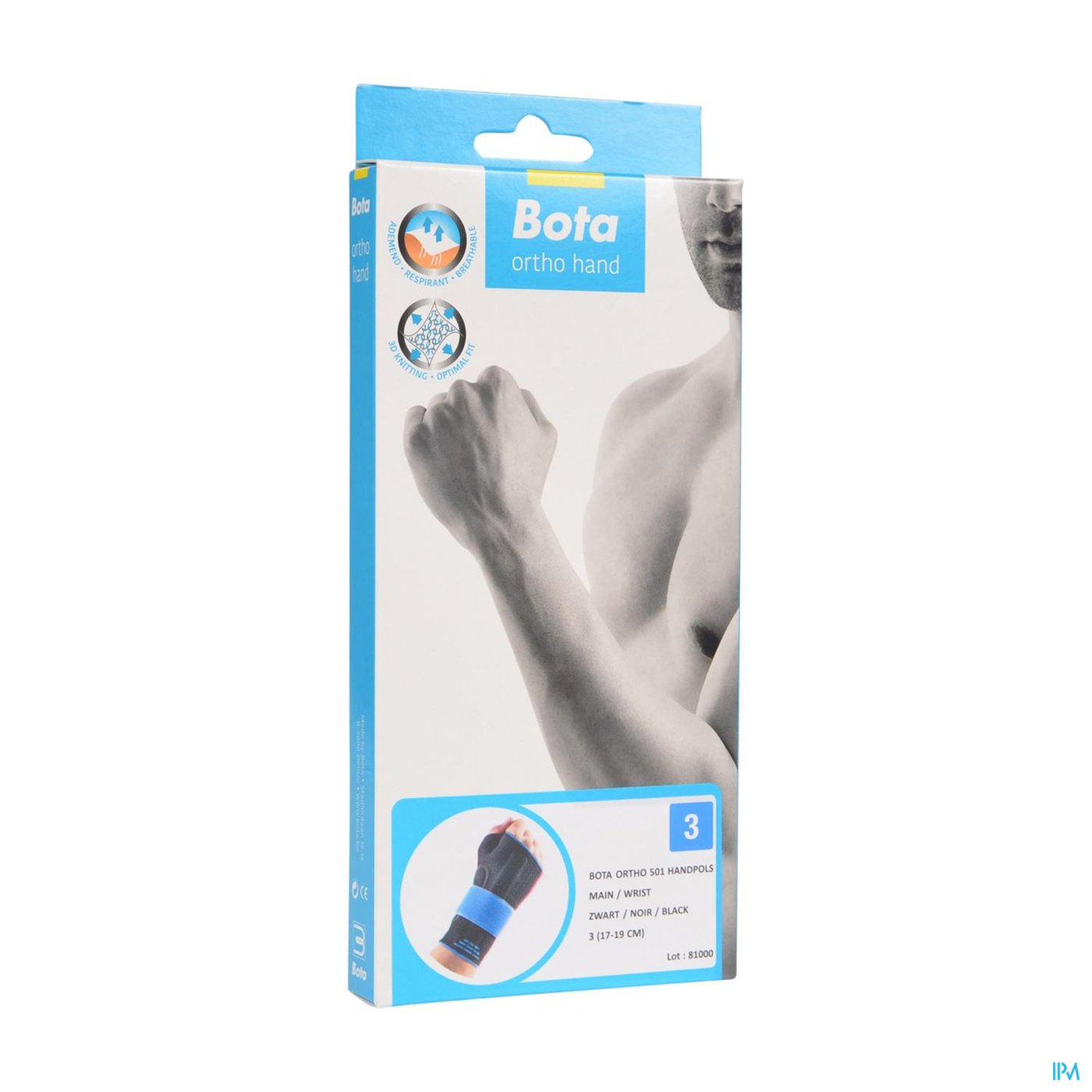 Bota Ortho Handpolsbandage 501 Zwart N3 packshot