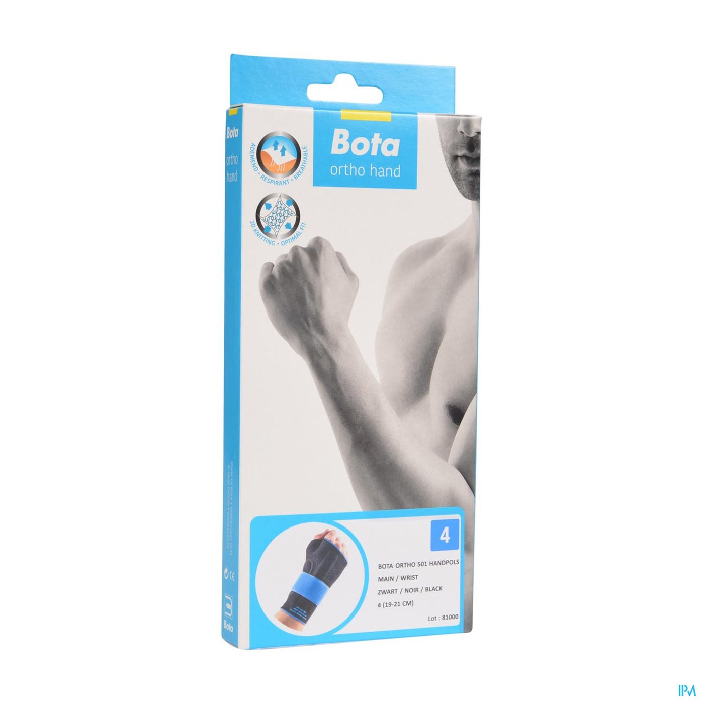 Bota Ortho Handpolsbandage 501 Zwart N4 packshot