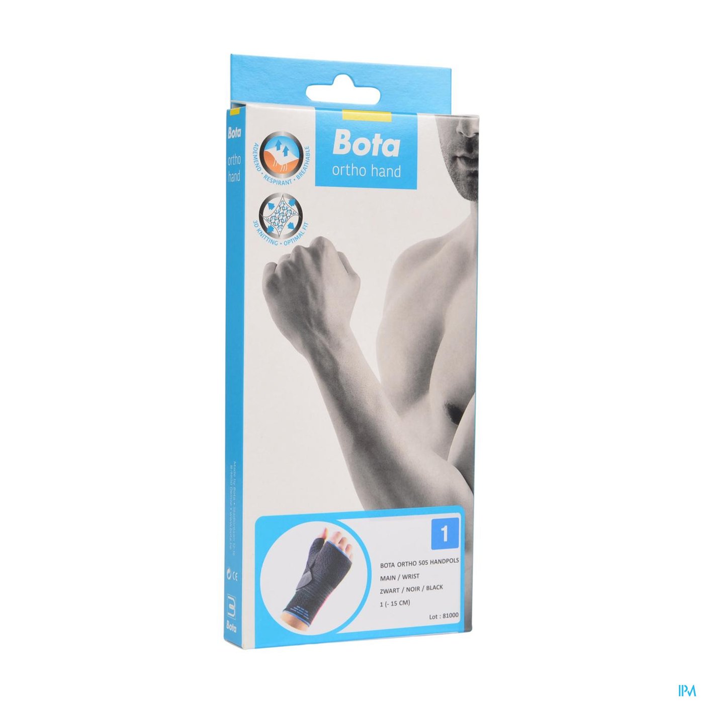Bota Ortho Handpolsbandage 505 Zwart N1 packshot