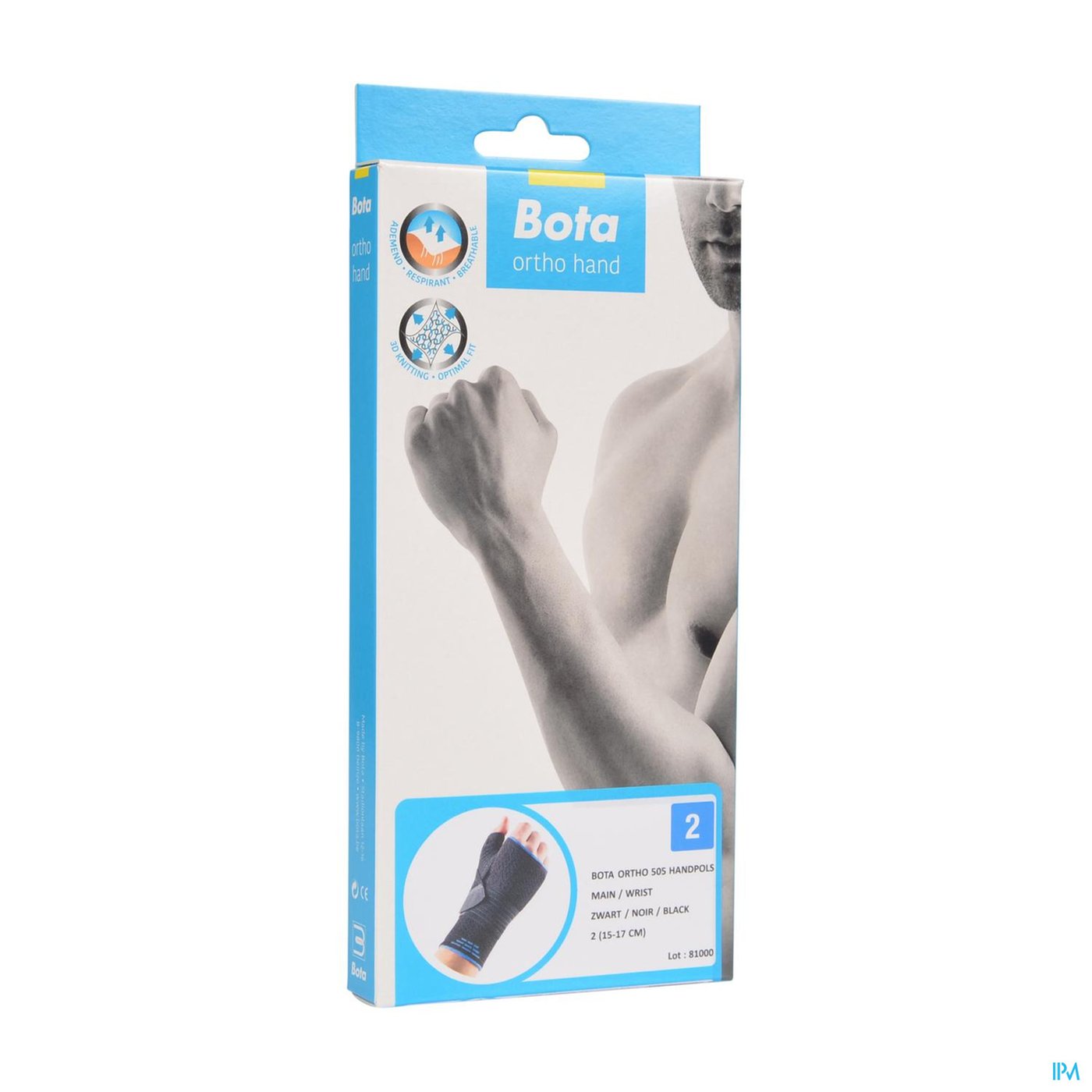 Bota Ortho Handpolsbandage 505 Zwart N2 packshot
