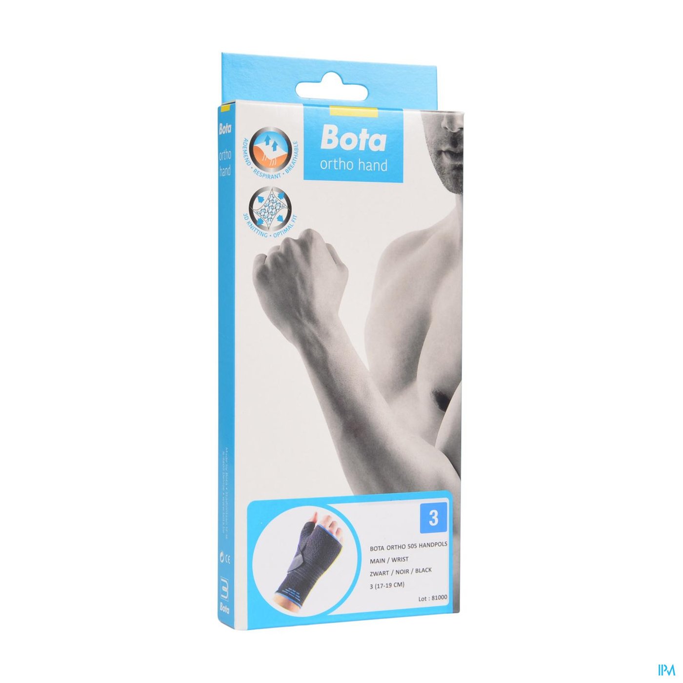 Bota Ortho Handpolsbandage 505 Zwart N3 packshot
