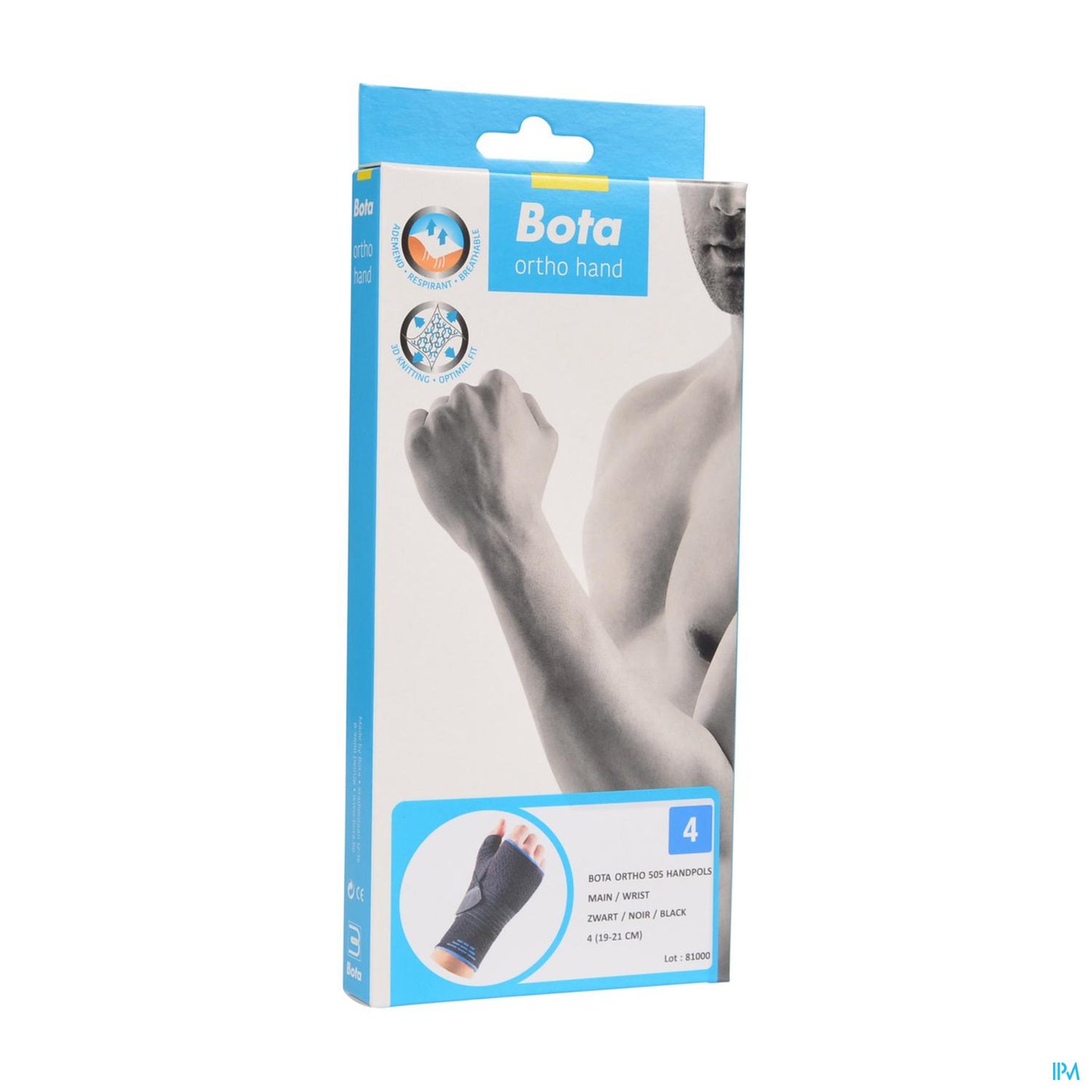 Bota Ortho Handpolsbandage 505 Zwart N4 packshot