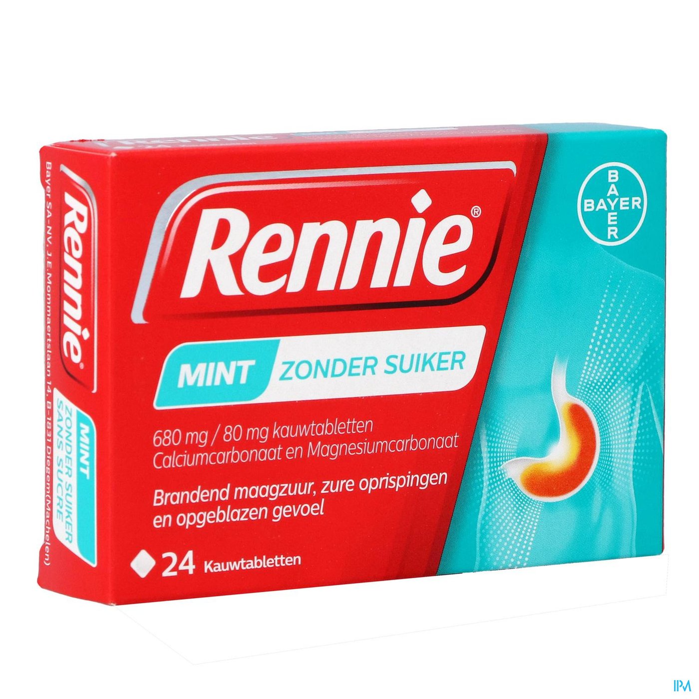 Rennie Mint Z/suiker Kauwtabletten 24
