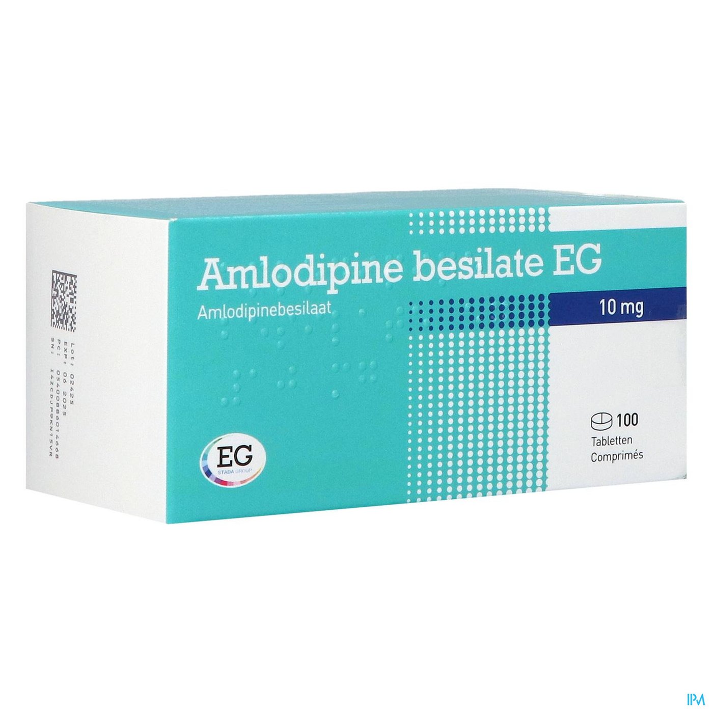 Amlodipine Besilaat Eg 10mg Pipharma Comp 100x10mg packshot