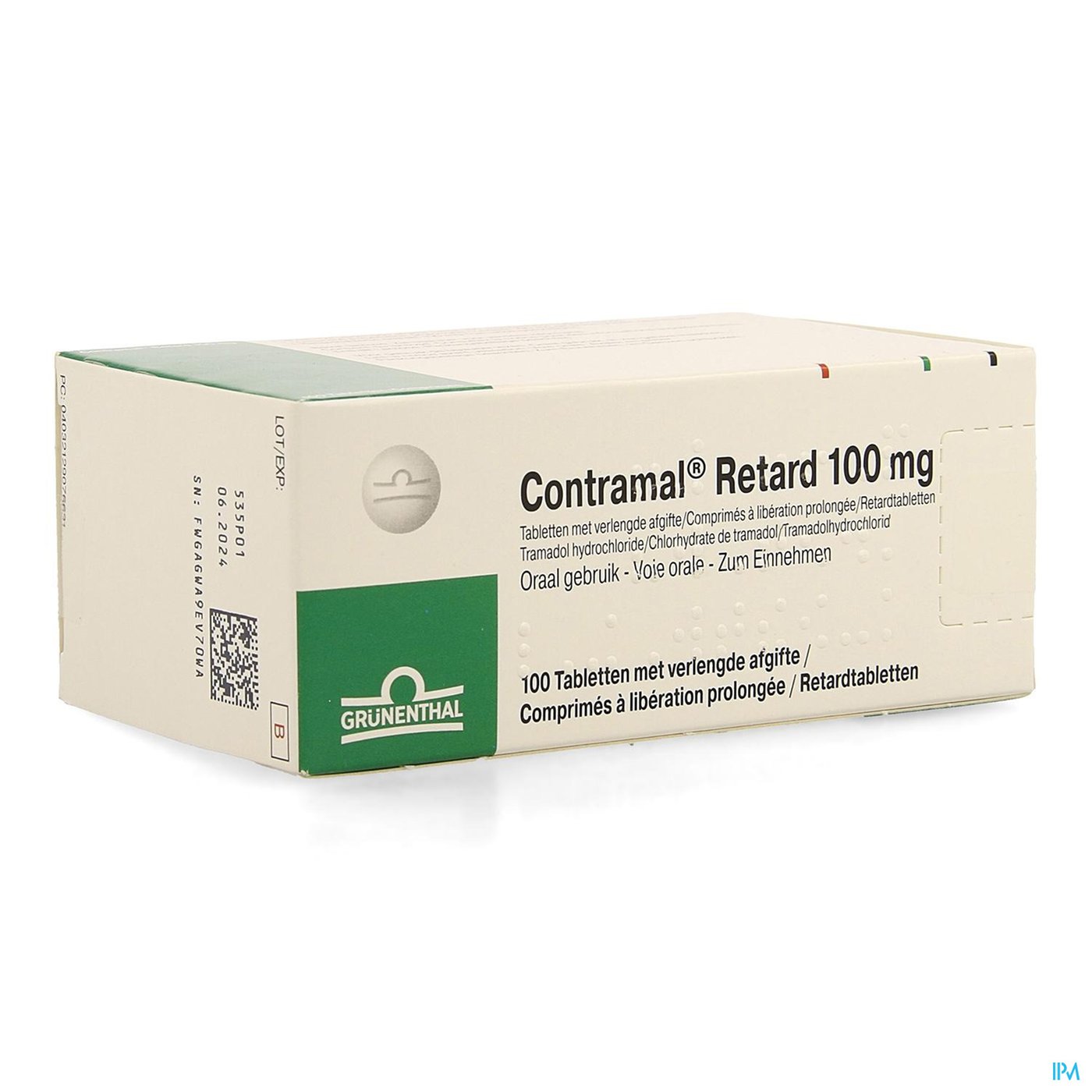 Contramal Retard 100mg Verl.afgifte Comp 100 packshot