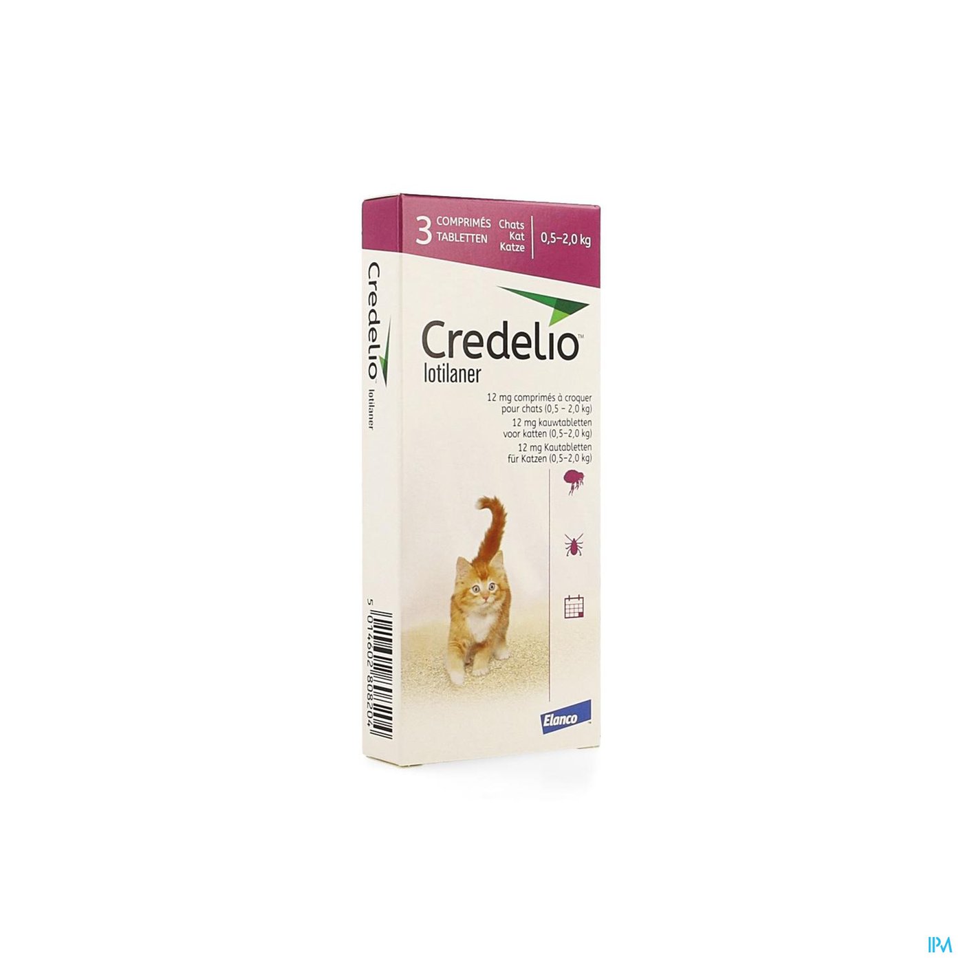 Credelio 12mg Kauwtabl Kat 0,5-2.0kg 3 packshot