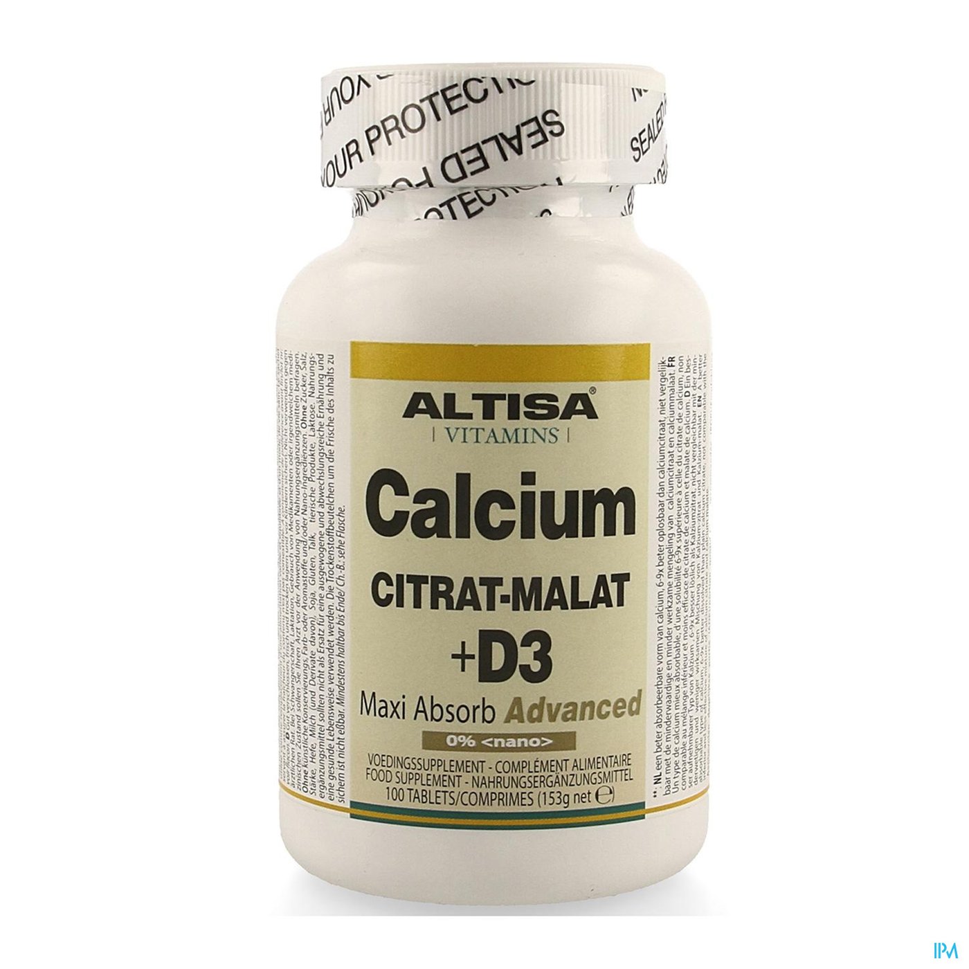 Altisa Calcium Citrate-malate + D3 Comp 100 packshot