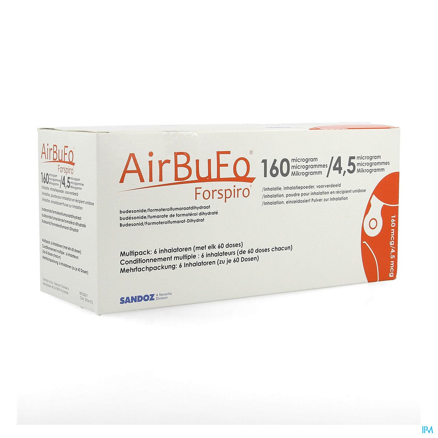 Airbufo Forspiro 160mcg/4,5mcg Inhal. 6 X 60dosis packshot