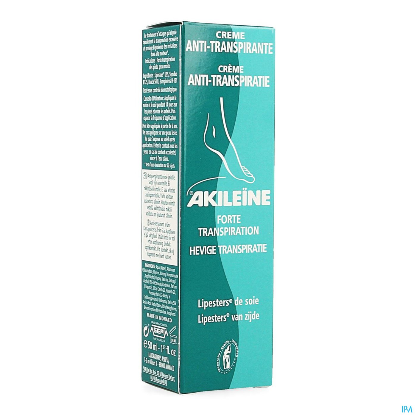Akileine Creme A/transpirantie Tube 50ml packshot