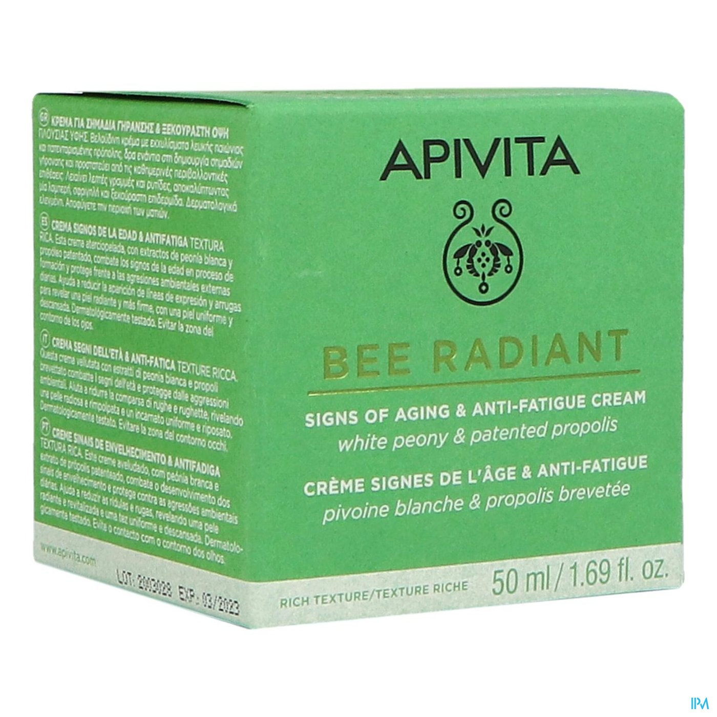 Apivita Bee Radiant Sign Ag.&a/f. Gel Cr Rich 50ml packshot