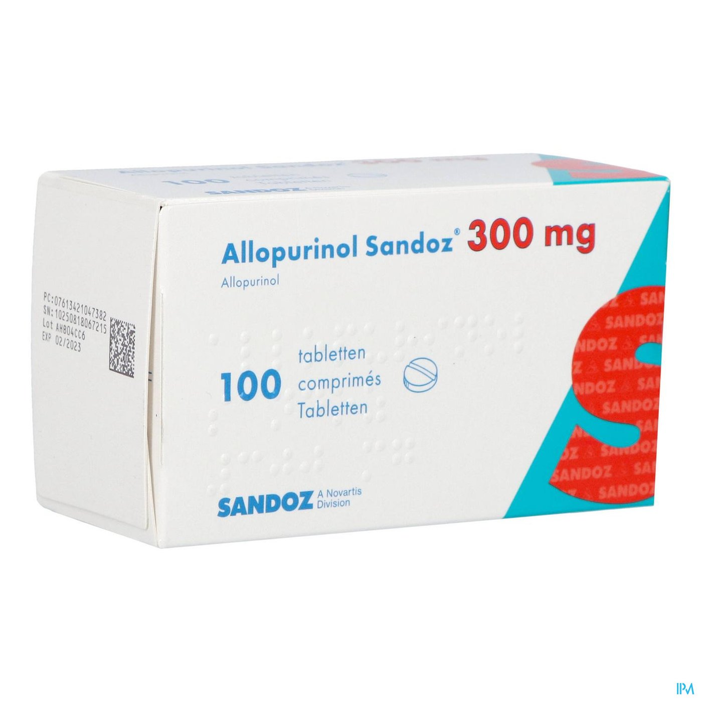 Allopurinol Sandoz 300mg Comp 100 packshot