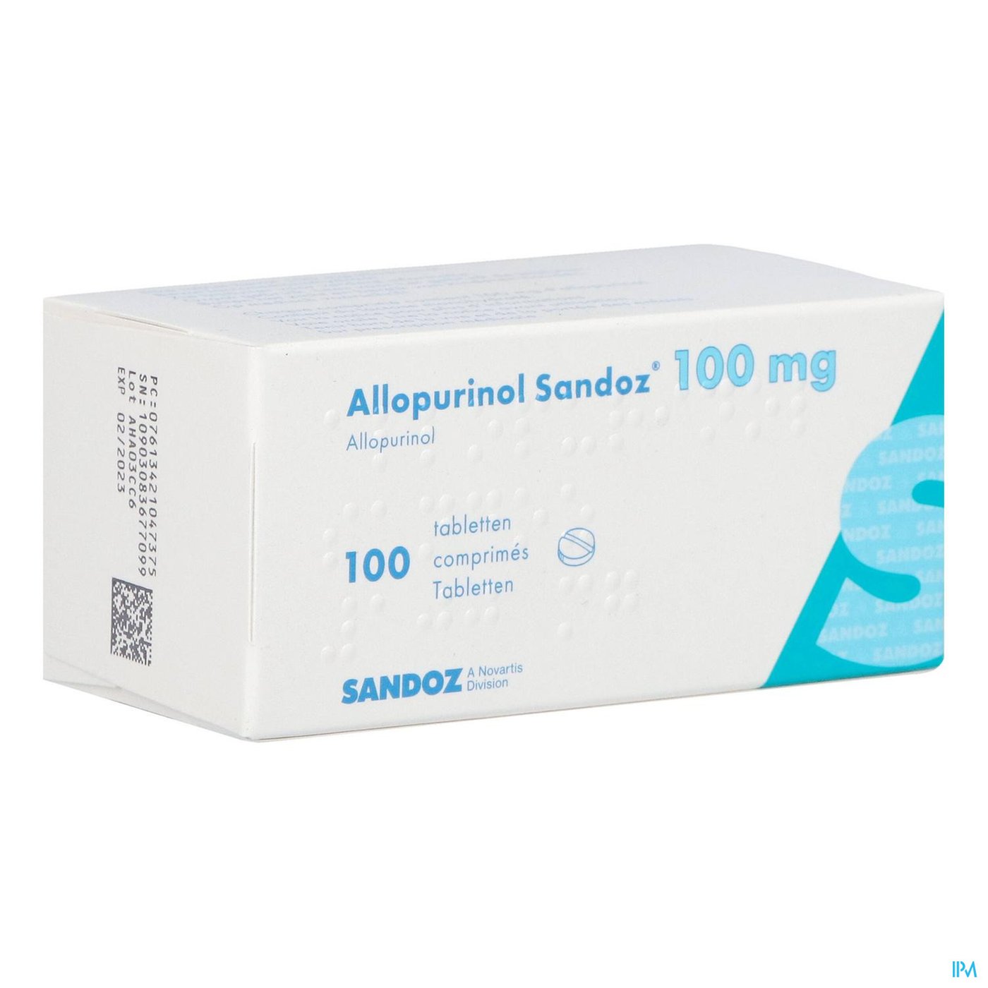 Allopurinol Sandoz 100mg Comp 100 Nf packshot