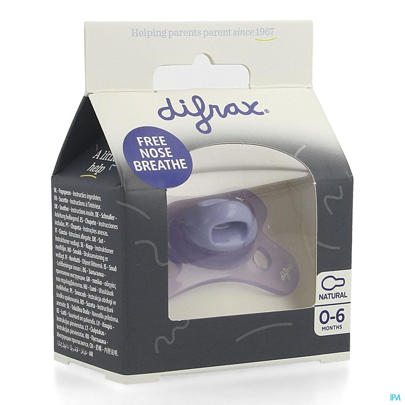 Difrax Fopspeen Natural 0-6 M Special Ed. Lavendel packshot
