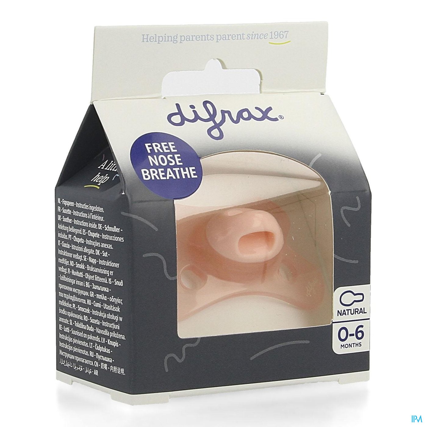 Difrax Fopspeen Natural 0-6 M Special Edition Roze packshot