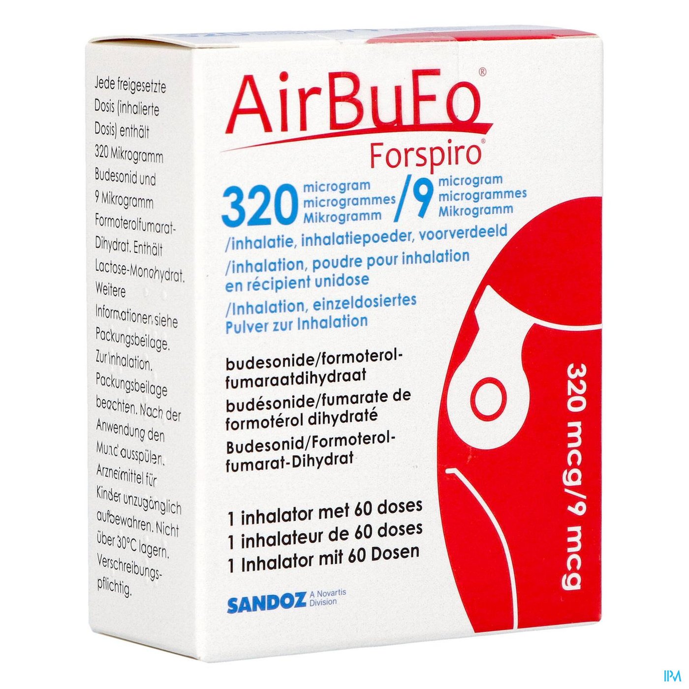 Airbufo Forspiro 320mcg/9,0mcg Inhal. 1 X 60dosis packshot