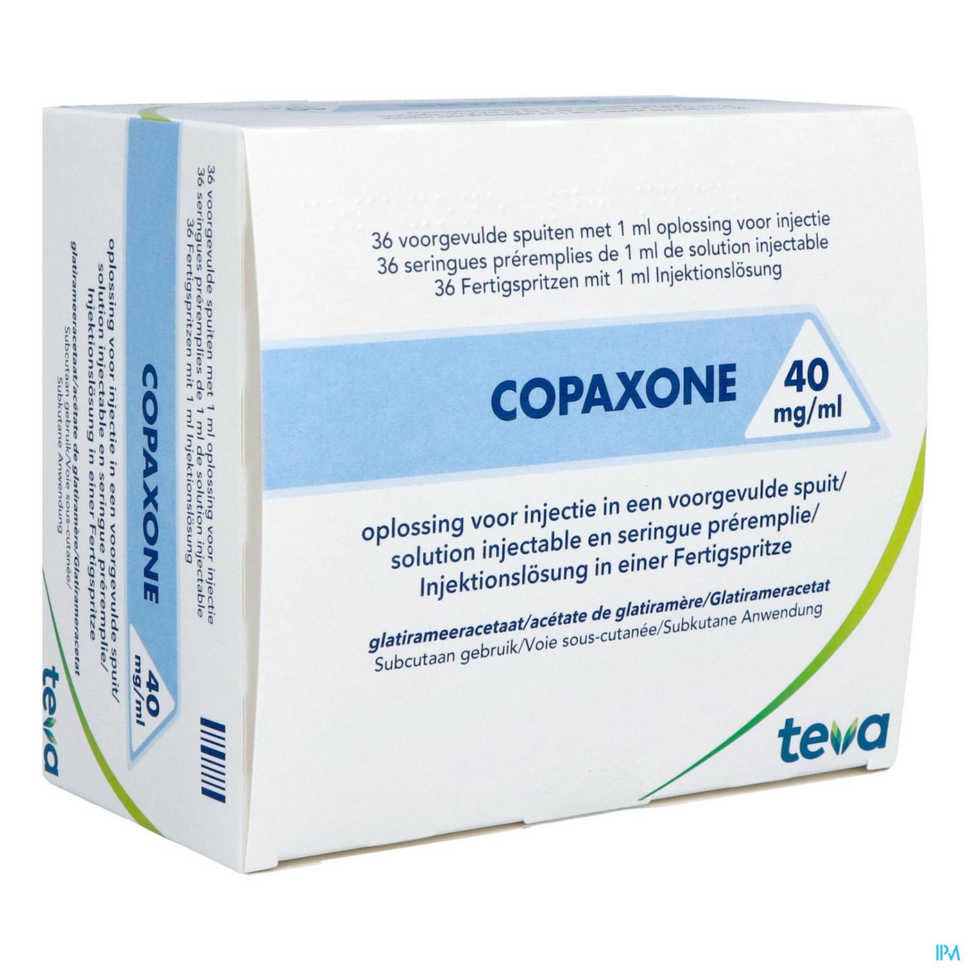 Copaxone 40mg/ml Opl Inj Voorgev.spuit 36x1ml packshot