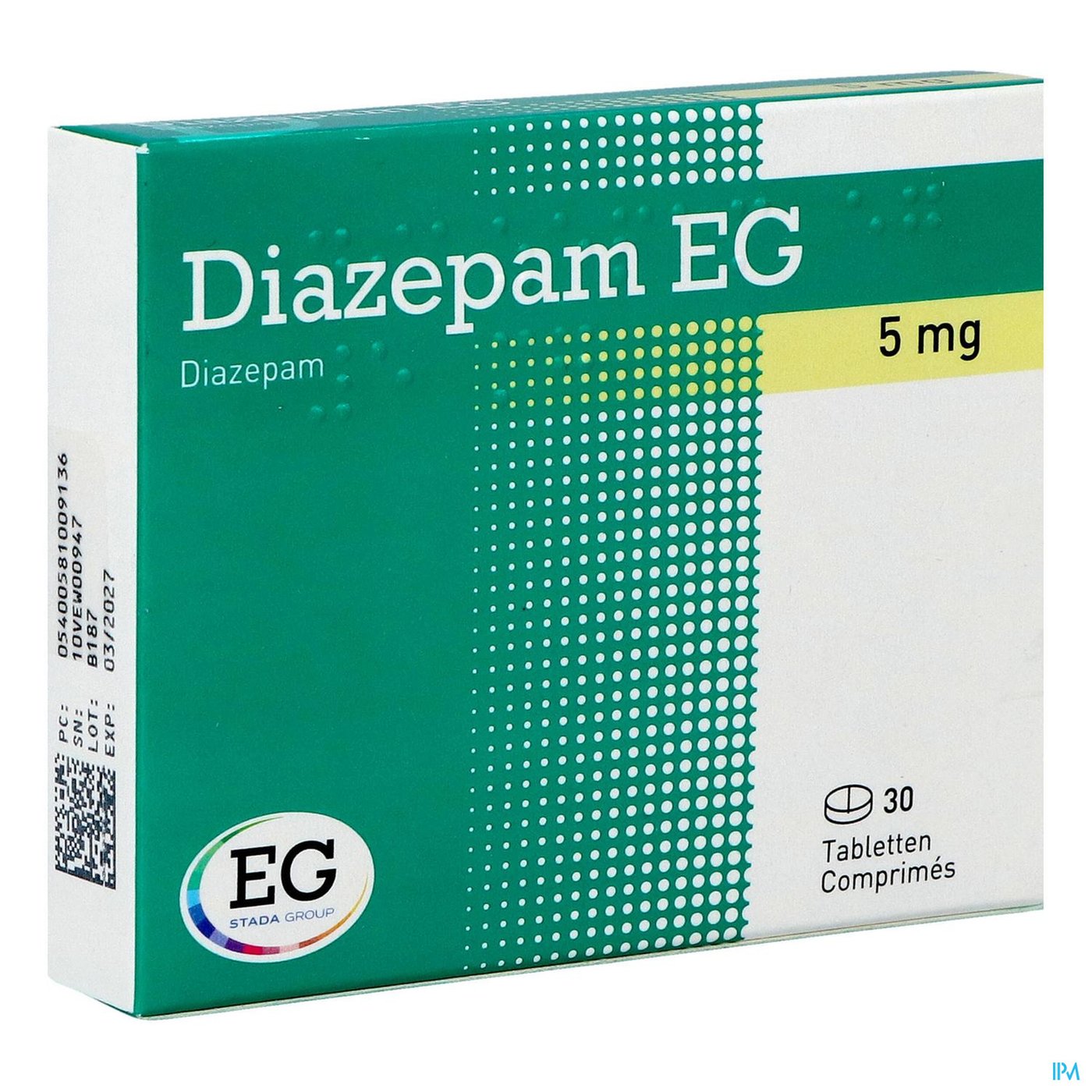 Diazepam EG  5Mg Comp  30 packshot