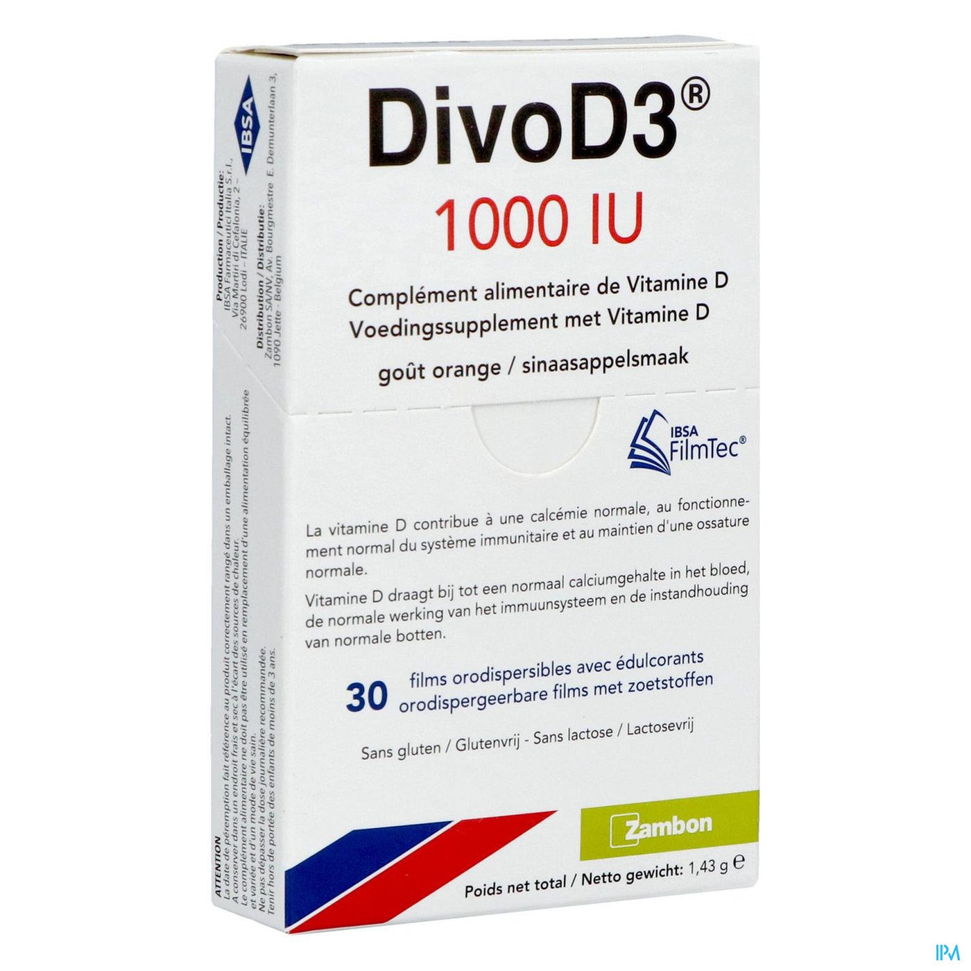 Divod3 1000ui Film Orodisp 30 packshot